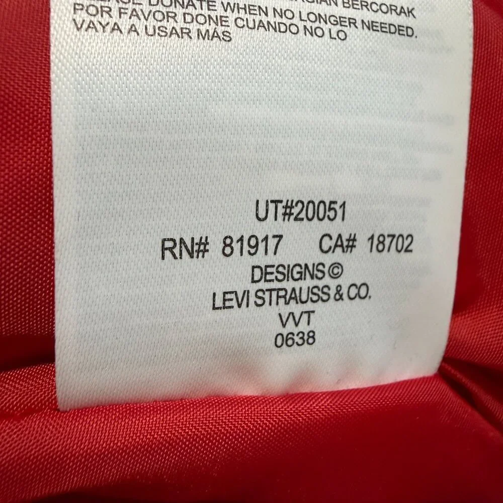 LEVIS Hooded Puffer Jacket Red Kids 6-7